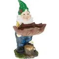 Produktbild: Relaxdays Gartenzwerg Polyresin Bunt Frostsicher mit Vogeltränke 36 cm x 22 cm x 22 cm 1,2 kg