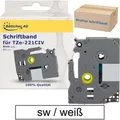 Produktbild: Böttcher-AG Schriftband für Brother TZe-221 CIV, 9mm, Länge 8m, schwarz auf weiß, 20 Stück