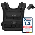 Produktbild: DH FitLife Verstellbare Gewichtsweste 10kg Kompakt u. Stabil zum Muskelaufbau u. Krafttraining | Weighted Vest | Laufweste Damen Herren | Fitnessweste