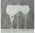 Produktbild: BOLTZE GRUPPE GmbH Windlicht Windlicht Manou Glas lackiert silber-weiß 3er Set H 30-35-40cm