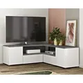Produktbild: TemaHome »Angle« TV-Schrank 130 Weiß mit Concrete 130x46x130 cm