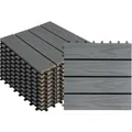Produktbild: KARAT WPC Terrassenfliesen Classic Wetterfest 30 x 30 cm Grau 11er-Set 1 m²