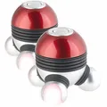 Produktbild: 2er-Set Mini-Vibrations-Massagegeräte mit 3 Köpfen & LED-Beleuchtung