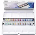 Produktbild: Winsor & Newton 0390645 Cotman Aquarellfarben Metal Sketch Box, 24 lebendige Wasserfarben aus hochwertigen Pigmenten in 1/2 Näpfen mit Mischpalette
