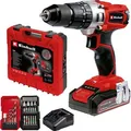 Produktbild: Einhell Akku-Schlagbohrschrauber TE-CD 18/2 Li-i +22, 18V / 2,5Ah, mit Akku, Bohrer-Bitset, Koffer