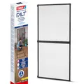 Produktbild: tesa INSECT STOP FALT Alu Rahmen teleskopierbar Premium für Türen – vormontierter Alu-Rahmen - Fliegengitter - mit verstellbarem Teleskoprahmen - 80 cm x 170 cm bis 100x cm x 220 cm - Anthrazit