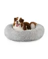Produktbild: lionto Hundebett rund Hundekissen Hundesofa Donut 100cm Durchmesser, hellgrau