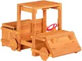 Produktbild: FUNGOO Spielturm Garden Buggy, Spielgerät mit kreativem Autokofferraum und Holzdach, Made in Europe