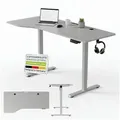 Produktbild: Juskys Schreibtisch Office Stand, 160 x 75 cm, elektrisch verstellbar, Headset-Halterung, Kabelführung weiß 160 cm x 72 cm x 75 cm