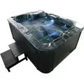 Produktbild: HOME DELUXE - Outdoor Whirlpool Black MARBLE inkl. Treppe und Thermoabdeckung - Schwarz