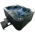 Produktbild: Home Deluxe - Outdoor Whirlpool Black Marble - Mit Treppe Und Thermoabdeckung Ausstattung Mit Treppe Und Thermoabdeckung Whirlpool Outdoor Saunaofen Holz