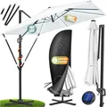Produktbild: KESSER Sonnenschirm Ampelschirm SUN XL 300 x 300 cm Inkl. Abdeckung +Windsicherung Drehbar Neigbar Kippbar Marktschirm Groß 360° Rotation, Gartenschirm mit Kurbel Sonnenschutz UV50+