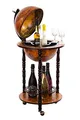 Produktbild: Riesiger Barwagen 33001 R, mit massiven Eukalyptusholz Säulen, in Antikbraun geöffnet 100 cm hoch und 44 cm breit, mit Rollen, antike Weltkugel Globusbar, Bartisch, Hausbar, Barwagen, Weltkugel