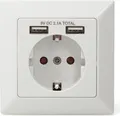 Produktbild: DIGITUS Sicherheits-Steckdose für Unterputzmontage mit 2 USB-Ports