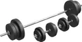 Produktbild: GORILLA SPORTS® Hantelset - 70kg, Langhantelstange 170cm, Gewichte 4x1,25kg / 4x2,5kg / 4x5kg / 2x10kg, 2x Kurzhanteln 30mm, mit 6 Sternverschlüssen, Kunststoff - Hantel Set, Kurzhantelset, Hanteln