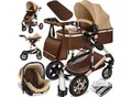 Produktbild: KESSER® Loops Kinderwagen 4 in 1 Kombikinderwagen Komplett-Set auch als Buggy für Kinder bis 4 Jahre inkl. Babywanne, Babyschale + Fußsack, Korb, Wickeltasche, Regen- & Insektenschutz & Flaschenhalter