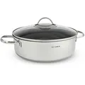 Produktbild: KLAMER Servierpfanne mit Deckel 28cm Induktion, antihaftbeschichteter Edelstahl Schmortopf backofengeeignet, Schmorpfanne mit hohem Rand, Premium Bes...