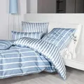 Produktbild: Janine Interlock Jersey Bettwäsche Classic Streifen Kissenbezug einzeln 40x40 cm | perlblau - blau