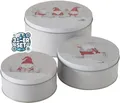 Produktbild: BOLTZE GRUPPE GmbH Keksdose CasaJame 3er Set Metall Keksdose Plätzchendose 3 Weihnachtswichtel V11, 3er Set Plätzchendose