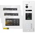 Produktbild: Balter EVO-HD Video Türsprechanlage mit Fingerprint, Video Türklingel, 3 Familienhaus, 3X 7 Zoll Monitore, Türklingel mit Kamera Full HD, 2 Draht Bus, 175° Weitwinkel, RFID,1080P