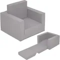 Produktbild: Spetebo - Kinder Polstersessel 2in1 Ausklappbar - Grau - Kindersessel 48 X 41 Cm Zum Aufklappen