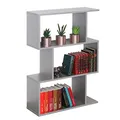 Produktbild: RICOO Standregal 3 Regalböden WM072-PL Raumteiler Regal schmal grau 97×70×25 cm Bücherregal Holzregal Wand Würfelregal Büroregal klein Regale & Ablagen Bookshelf Wandregal Holz
