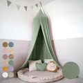Produktbild: lilimaus Baldachin Kinderzimmer mit Goldapplikation [in 12 Farben] Betthimmel aus 100% Baumwolle Musselin Mädchen & Jungen - Babybett Himmel als Babyzimmer Deko - Vorhang für Kinderbett, Kuschelecke