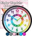 Produktbild: Wanduhr für Kinder - Lernuhr zum Lernen der Uhrzeit - analoge Kinderuhr ohne ...
