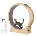 Produktbild: VEVOR Katzenlaufrad aus Holz, 132 cm großes Katzenlaufband für Hauskatzen, Katzenlaufrad mit abnehmbarem Teppich und Katzenangel zum Laufen/Gehen/Trainieren, geeignet für die meisten Katzen bis 13 kg