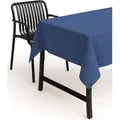 Produktbild: texpot Tischdecke Lotuseffekt Leinenoptik Bügelfrei Fleckschutz wasserabweißend (1-tlg) blau oval | 160 cm x 260 cm
