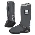 Produktbild: PERLETTI Schuhüberzieher Wasserdicht Neues Modell für Motorrad - Graue Überschuhe Galoschen rutschfest Herren Damen für Regen Schnee - Hohe Regenschutz für Schuhe mit Reflektor (Grau, M (40/42 EU))