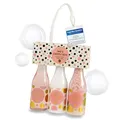 Produktbild: accentra - Let's celebrate Geschenkset Frauen in Plastik Sekt-Fläschchen - Bade- & Duschset mit Tea Rose & Velvet inkl. Duschgel, Bodylotion & Badesalz - 3-Teiliges Wellness Set für Damen & Mädchen