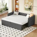 Produktbild: Schlafsofa mit Bettfunktion und Gästebett, 90x200 cm/180x200 cm, Einzelbett/Doppelbett, Samt
