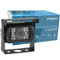 Produktbild: VSG24 Camper Rückfahrkamera Wohnmobil Wohnwagen/Rückfahrsystem Camera/Nachtsicht & Wetterfest/einfaches Nachrüsten Einparkhilfe Kamera hinten Frontkamera LKW Anhänger 12V-24V Set Schwarz