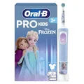 Produktbild: Oral-B Pro Kids Frozen Elektrische Zahnbürste, Electric Toothbrush für Kinder ab 3 Jahren, inklusive Sensitiv+ Modus für Zahnpflege, extra weiche Borsten, 1 Aufsteckbürste, 4 Sticker, blau, lila