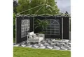 Produktbild: Outsunny Pavillonseitenteil 2er-Set, mit Fenster und Klettverschluss, wasserdicht, 295x195 cm, für 3x6m oder 3x3m Pavillons) Faltplane, [2-St. Ersatzwände, für Partyzelt, Oxford, Schwarz
