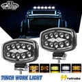 Produktbild: 2X Led Arbeitsscheinwerfer gelb/weißes Licht Offroad  12V/24V Traktor LKW Bagger