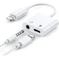 Produktbild: Apple IPhone Lightning Splitter auf Klinke Aux Audio Adapter Kopfhörer Weiß - Weiß