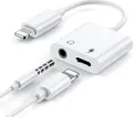 Produktbild: Apple IPhone Lightning Splitter auf Klinke Aux Audio Adapter Kopfhörer Weiß