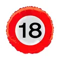 Produktbild: Top ten Folienballon 45cm Rund, Verkehrsschild 18, Straßenschild, Luftballon, mit und Ohne Heliumfüllung (Ohne Heliumfüllung)