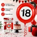 Produktbild: Folienballon 18. Geburtstag 45 cm Verkehrsschild rot Party Deko Luft Heli Ballon