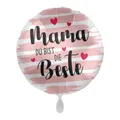 Produktbild: 1 Folienballon Muttertag Mama Du bist wunderbar rund Rose weiß ca 45 cm ungefüllt Ballongas geeignet