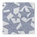 Produktbild: Sovie HORECA Weihnachtsserviette Gitte (Silber-Blau) aus 3-lagigem Tissue, Einweg Serviette Weihnachten, ideal für Advents- & Weihnachtsfeiern, Papierserviette 33 x 33 cm, 100 Stück