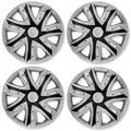 Produktbild: 4x Radkappen Radblenden Radzierblenden 15 Zoll Supernova Schwarz Silber Set Univ
