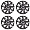 Produktbild: Radkappen Radblenden Radzierblenden Satz 4 Stk Set Schwarz Silber KFZ 15