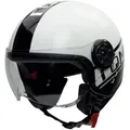Produktbild: RÖMER HELME Motorradhelm RR20037 - Motorrad- Jethelm mit Pilotenvisier, weiss/schwarz M
