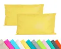 Produktbild: JACK 2er Set Outdoor Kissenhülle Kissenbezug 30x50cm Wasserfest Sitzkissen Lounge Kissen Garten Stuhl Lotus Effekt, Farbe:Gelb