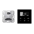 Produktbild: JUNG Home Raumthermostat-Set mit 1790RTR Raumtemperaturregler-Einsatz mit Fühleranschluss + BTA1791SW Raumthermostat-Display Glas Schwarz Serie LS