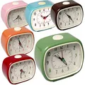 Produktbild: LS-LebenStil Retro Reise-Wecker Grün 11x9x6cm Analog Vintage Quarzwecker Nostalgie Schlafzimmer Nachttisch Tischuhr Alarm-Clock Ostalgie kleine Tischuhr leises Ticken