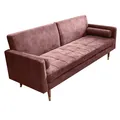 Produktbild: Riess Ambiente riess-ambiente Schlafsofa COUTURE - 196cm altrosa Microvelours 3-Sitzer Couch Bettfunktion ink. Kissen